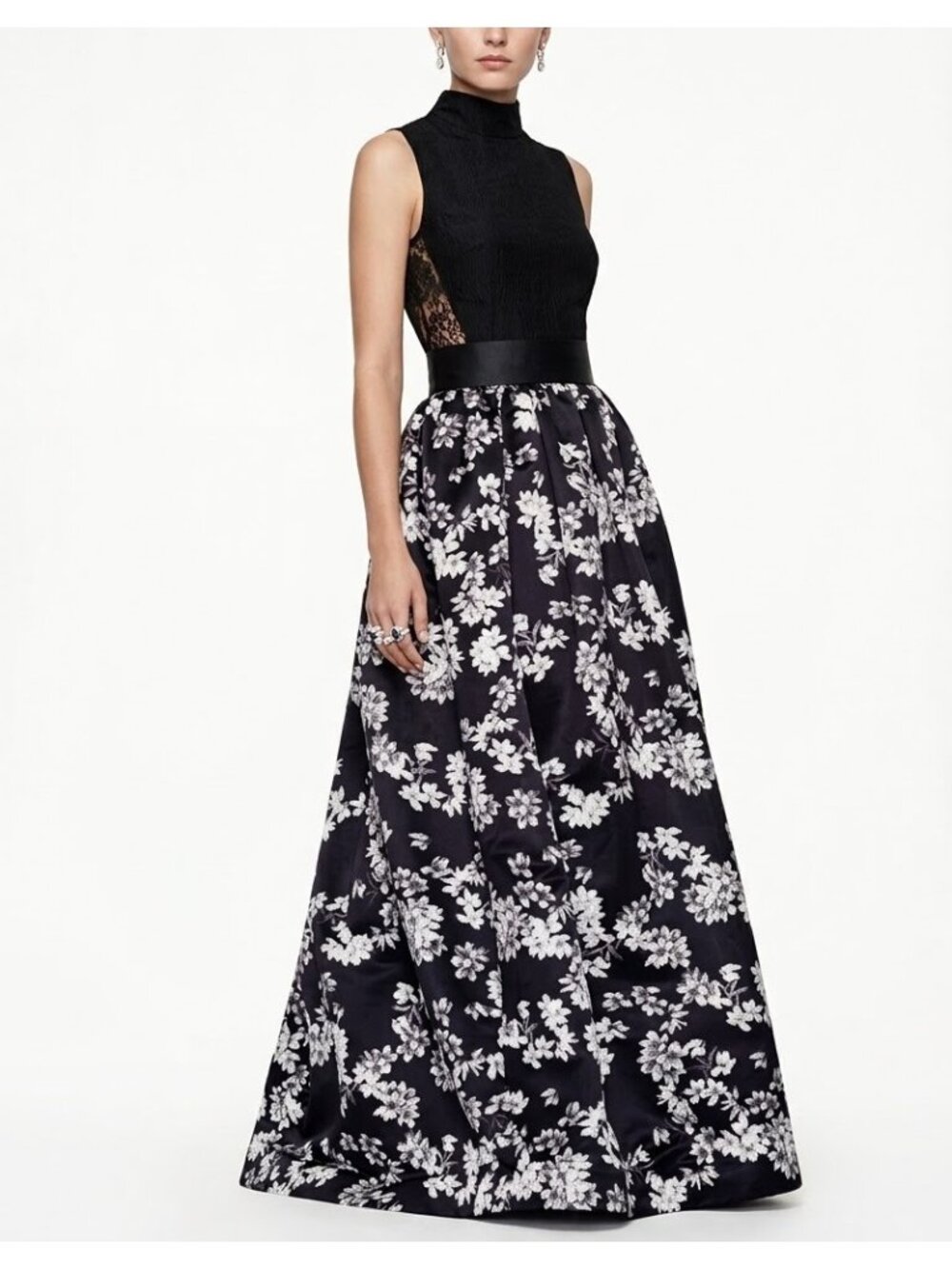 NWT Alice + Olivia Ball Skirt in Southern Blossom Floral Satin Maxi Skirt 4